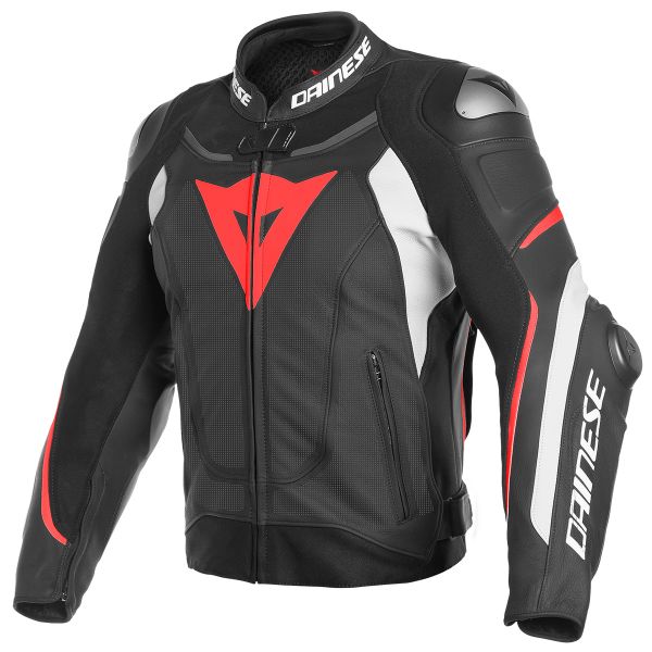 Cazadora moto Dainese Super Speed 3 Perf Black White Fluo Red