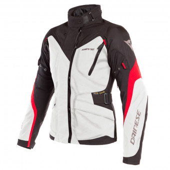 Cazadora moto Dainese Tempest 2 Lady D-Dry Light Grey Black Tour Red
