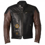 Cazadora moto Helstons Tracker Leather Black Camel