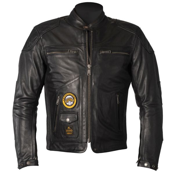 Cazadora moto Helstons Tracker Leather Black