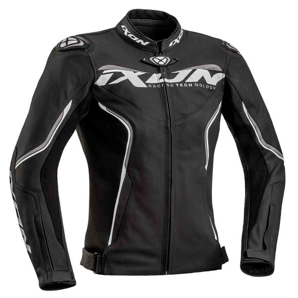 Cazadora moto Ixon Trinity Negro Blanco Gris