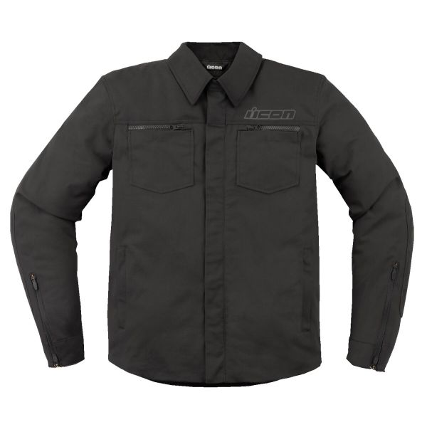 Cazadora moto ICON Upstate Canvas Black