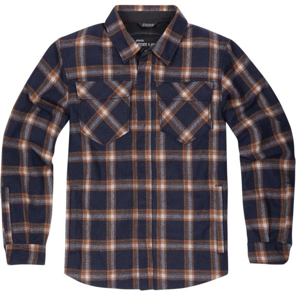 Cazadora moto ICON Upstate Riding Flannel Orange