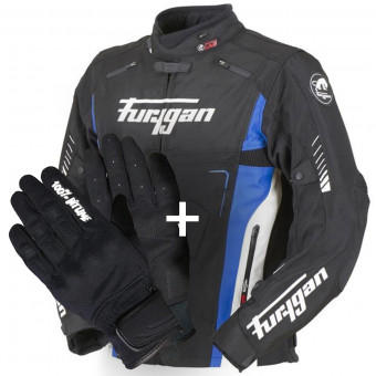 Cazadora moto Furygan Vortex Black Blue White + Jet Evo II 100% Bitume Cazadora moto Furygan Vortex Black Blue White + Jet Evo II 100% Bitume