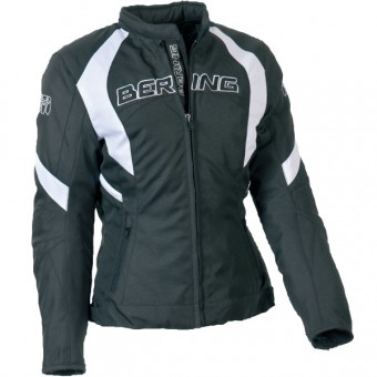Cazadora moto Bering Lady Douchka Negro Blanco