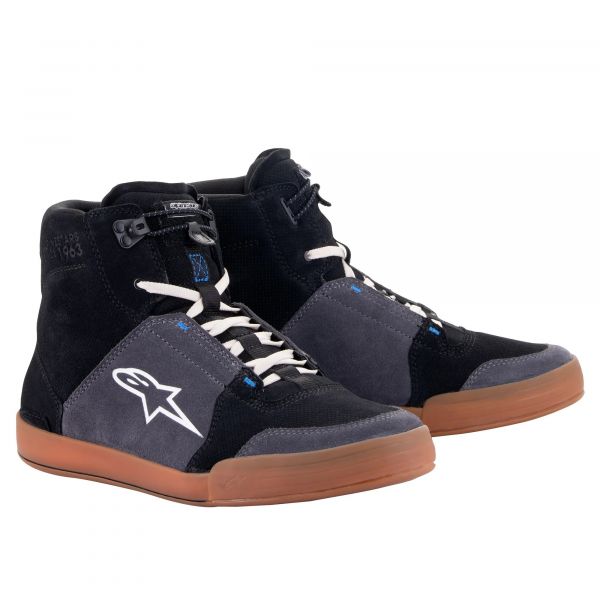 Deportivas Moto Alpinestars Cromo Negro Asfalto Goma Azul Deportivas Moto Alpinestars Cromo Negro Asfalto Goma Azul