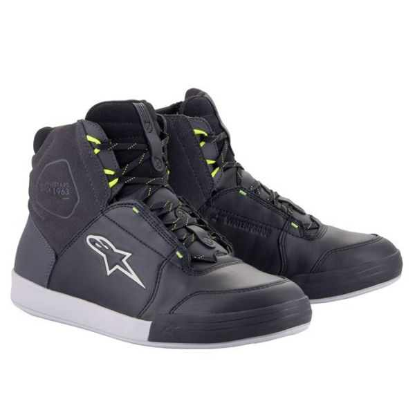 Deportivas Moto Alpinestars Cromo Drystar Negro Gris Oscuro Amarillo Fluo