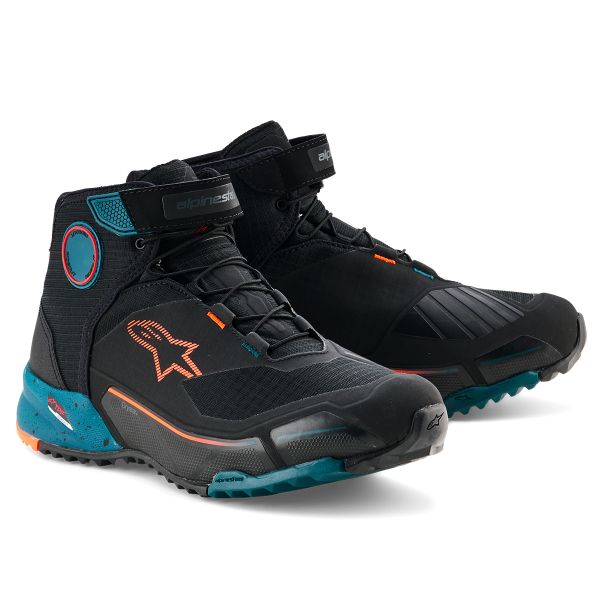 Deportivas Moto Alpinestars CR-X Drystar Black Petrol Orange Fluo