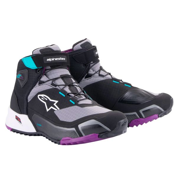 Deportivas Moto Alpinestars CR-X Mujer Negro Gris Ciruela Teal
