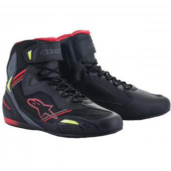Deportivas Moto Alpinestars Faster 3 Rideknit Black Red Yellow Fluo