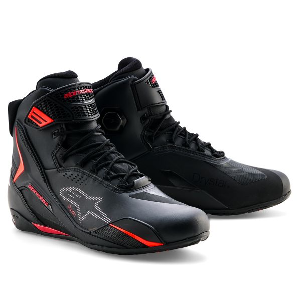 Deportivas Moto Alpinestars Faster 4 Drystar Black Rio Red Red Fluo