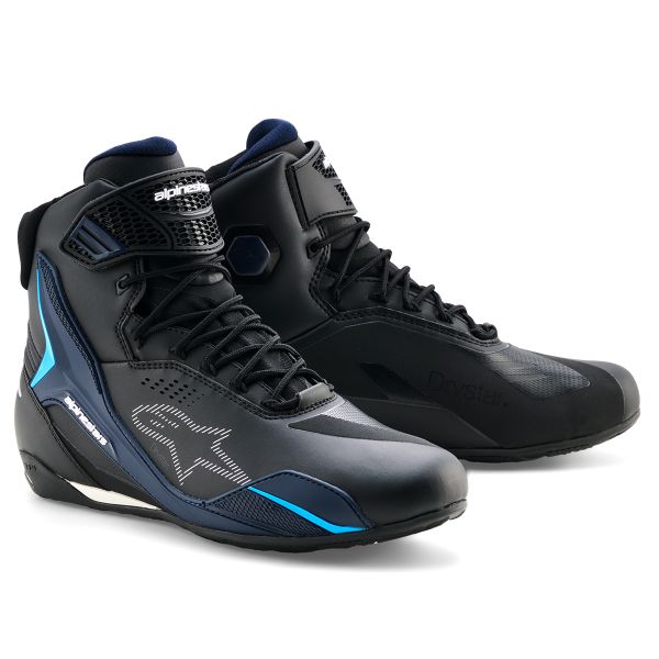 Deportivas Moto Alpinestars Faster 4 Drystar BlackNight Navy Cyan