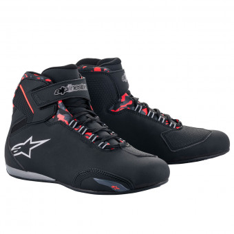 Deportivas Moto Alpinestars Sektor Waterproof Black Dark Grey Red Fluo