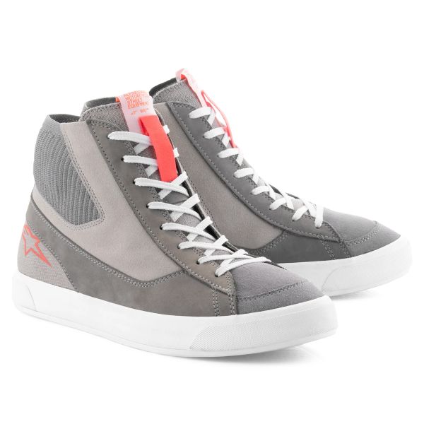 Deportivas Moto Alpinestars Declarado Gris claro Rojo Fluo Blanco Deportivas Moto Alpinestars Declarado Gris claro Rojo Fluo Blanco