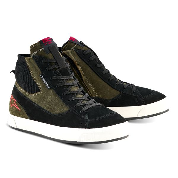 Deportivas Moto Alpinestars Stated Waterproof Military Green Black Off White