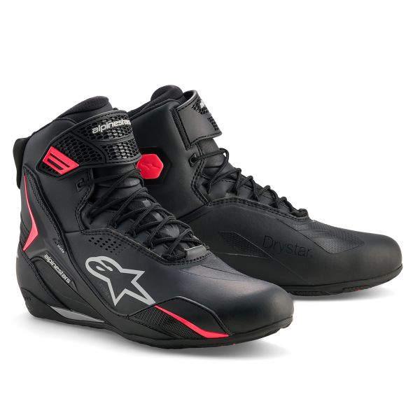 Deportivas Moto Alpinestars Stella Faster 4 Drystar Black Gray Coral Fluo