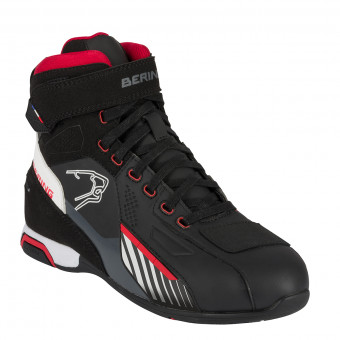 Deportivas Moto Bering Tiger Waterproof Black White Red