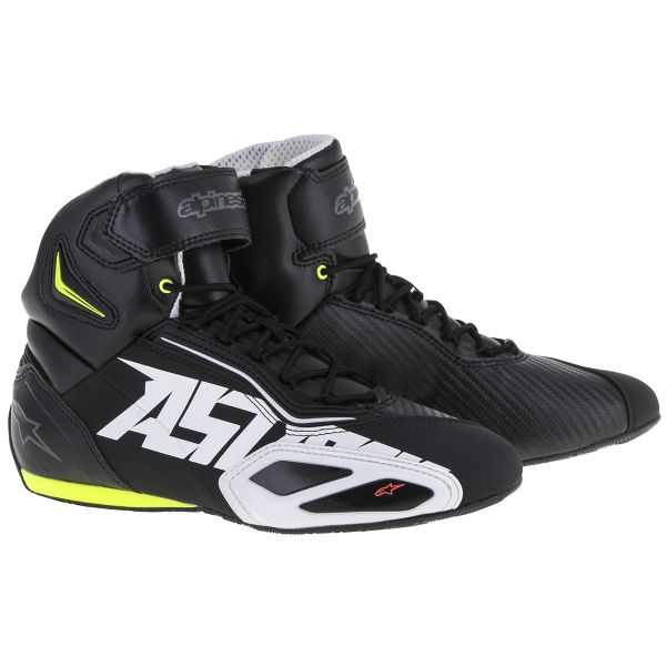 Deportivas Moto Alpinestars Faster 2 Black White Yellow Fluo Red