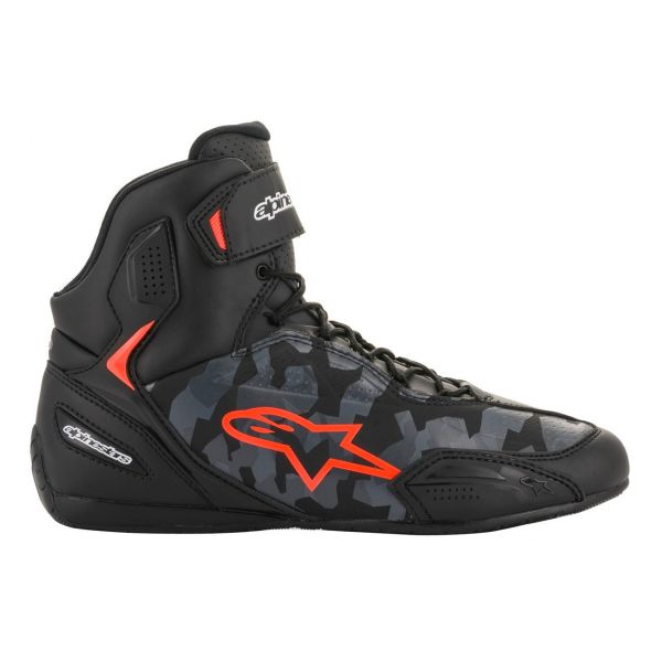 Alpinestars Faster 3 Negro Gris Camuflaje Rojo Fluo