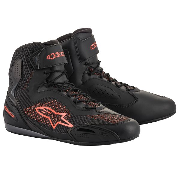 Deportivas Moto Alpinestars Faster 3 Rideknit Black Red Fluo