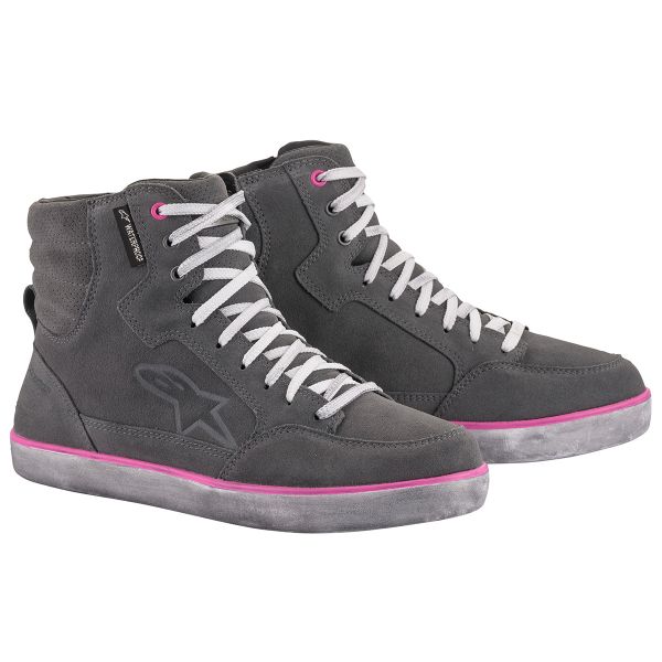 Deportivas Moto Alpinestars J-6 Waterproof Woman Light Gray Fuchsia