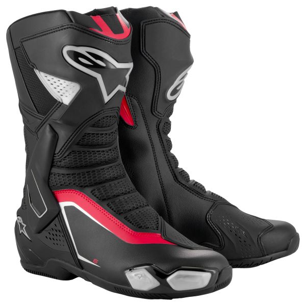 Botas Moto  Alpinestars SMX-6 V3 Black Silver Red Botas Moto  Alpinestars SMX-6 V3 Black Silver Red