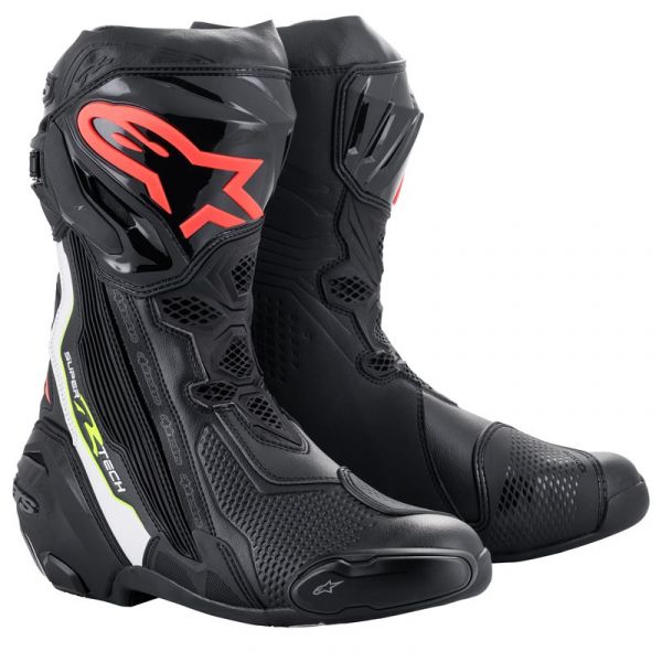 Botas Moto  Alpinestars Bota Supertech R Negro Blanco Rojo Amarillo Fluo Botas Moto  Alpinestars Bota Supertech R Negro Blanco Rojo Amarillo Fluo