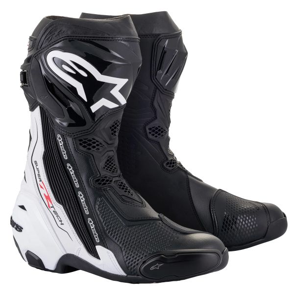 Botas Moto  Alpinestars Bota Supertech R Negra Blanca Botas Moto  Alpinestars Bota Supertech R Negra Blanca