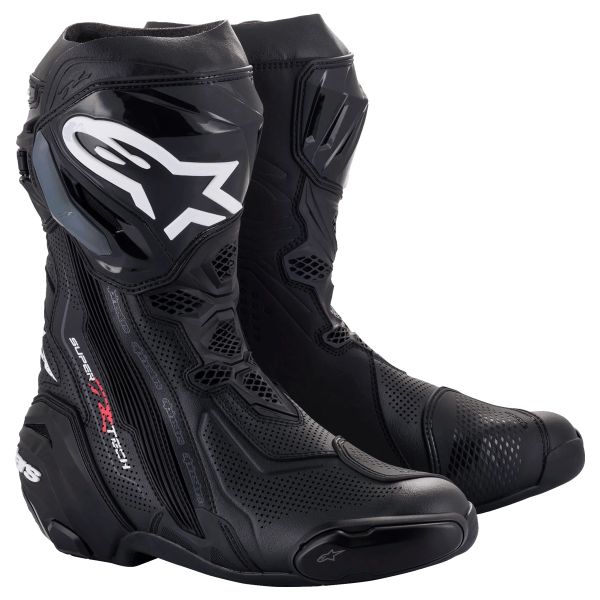 Botas Moto  Alpinestars Supertech R Vented Boot Black Black Botas Moto  Alpinestars Supertech R Vented Boot Black Black