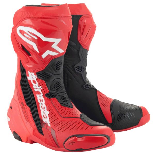 Botas Moto  Alpinestars Supertech R Vented Boot Bright Red Fluo Botas Moto  Alpinestars Supertech R Vented Boot Bright Red Fluo