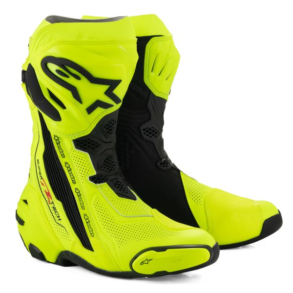 Botas Moto  Alpinestars Supertech R Vented Amarillo Fluo Negro Botas Moto  Alpinestars Supertech R Vented Amarillo Fluo Negro