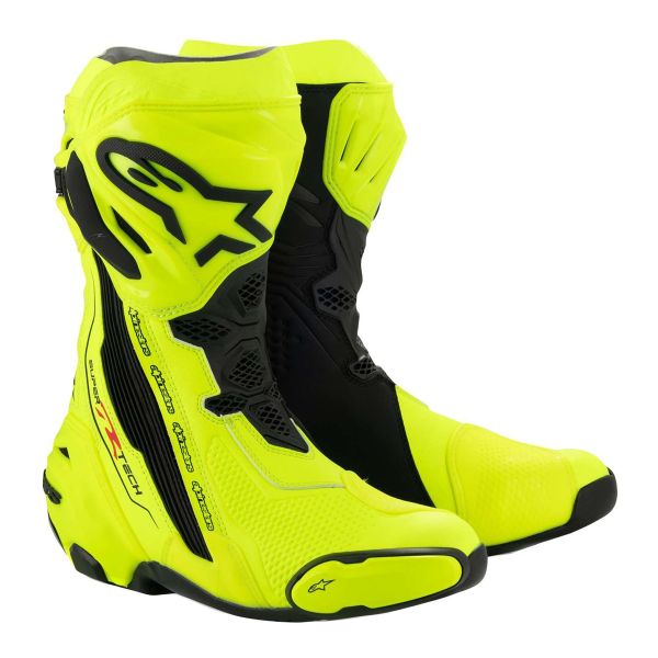 Botas Moto  Alpinestars Supertech R Amarillo Fluo Negro Botas Moto  Alpinestars Supertech R Amarillo Fluo Negro