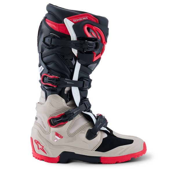 Alpinestars Tech 7 Enduro Black Light Gray Bright Red