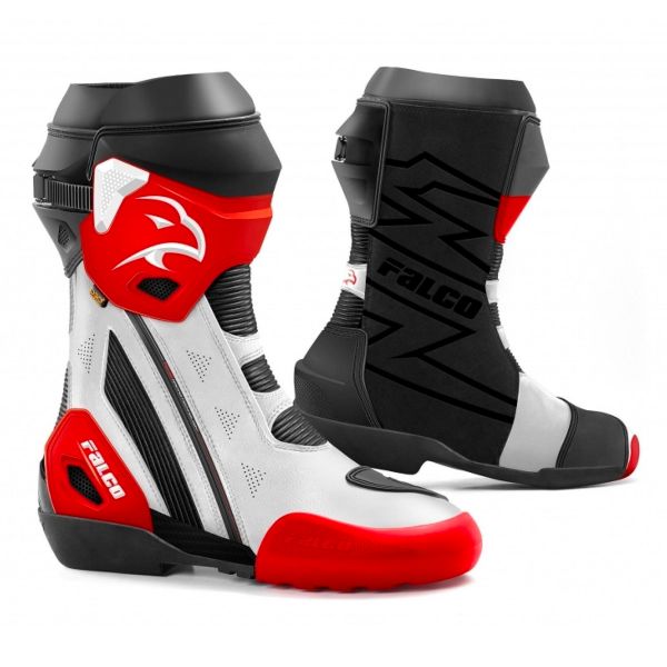 Botas Moto  Falco Elite GP White Red Botas Moto  Falco Elite GP White Red