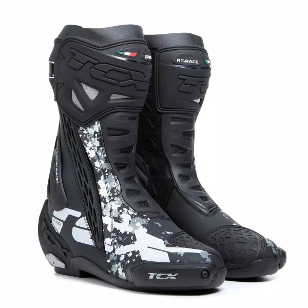 Botas Moto  TCX RT-Race Black White Grey Botas Moto  TCX RT-Race Black White Grey