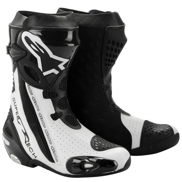 Botas Moto  Alpinestars Supertech R Black White Vented