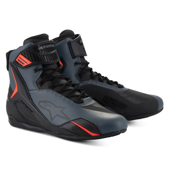 Calzado Moto Alpinestars Faster 4 Negro Gris Rojo Fluo