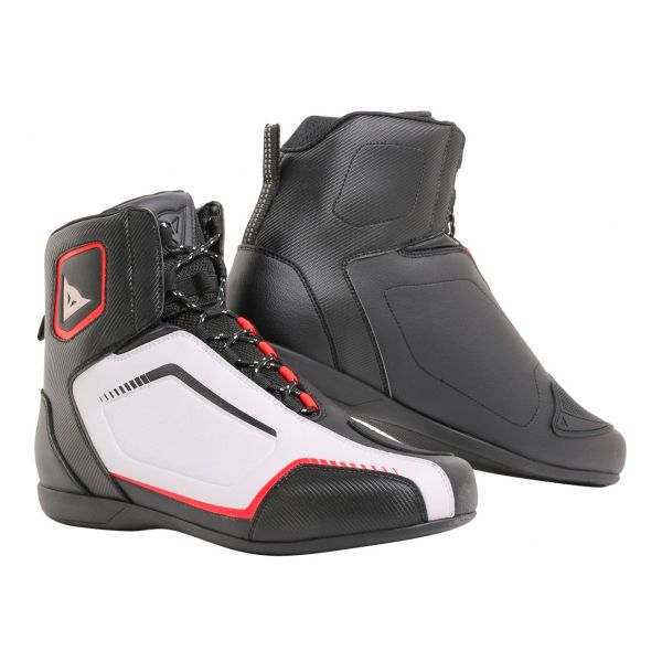 Calzado Moto Dainese Raptors Black White Lava Red