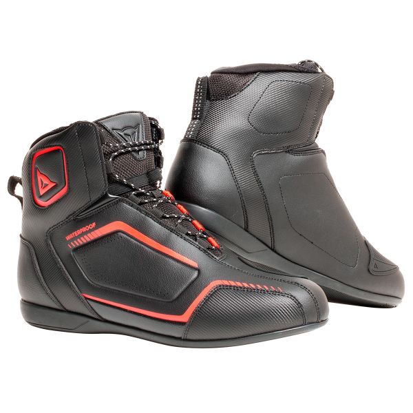 Calzado Moto Dainese Raptors D-WP Black Fluo Red