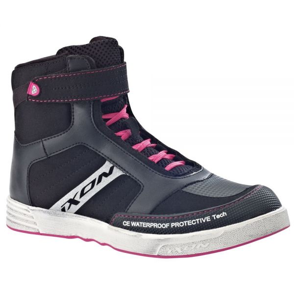 Deportivas Moto Ixon Slack Lady Black White Fuchsia