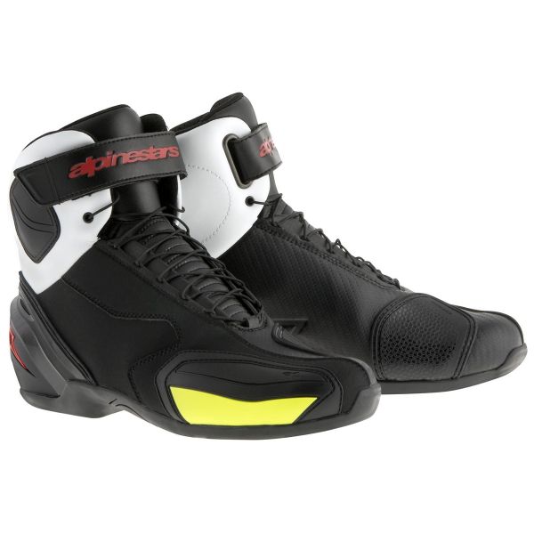 Calzado Moto Alpinestars SP-1 Bota Negro Blanco Rojo Amarillo Fluo