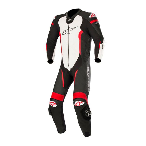 Mono Moto Cuero Alpinestars Missile Suit Black White Red Fluo