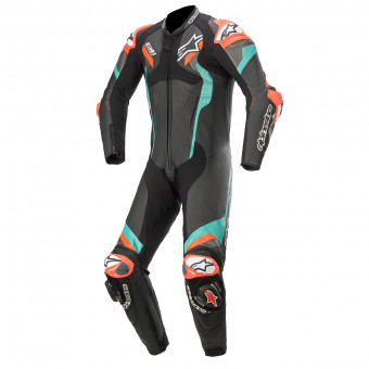 Mono Moto Cuero Alpinestars Atem V4 Suit 1 PC Black Petrol Red Fluo