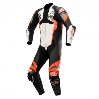Mono Moto Cuero Alpinestars Atem V4 Suit 1 PC White Black Red Fluo Gray