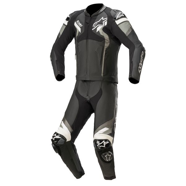 Mono Moto Cuero Alpinestars Atem V4 Suit 2 PC Black Gray White