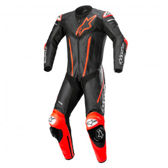 Mono Moto Cuero Alpinestars Fusion Suit 1PC Black Red Fluo