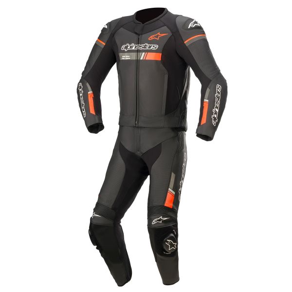 Mono Moto Cuero Alpinestars GP Force Chaser 2 PC Black Red Fluo