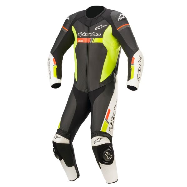 Mono Moto Cuero Alpinestars GP Force Chaser Negro Blanco Rojo Amarillo Fluo Mono Moto Cuero Alpinestars GP Force Chaser Negro Blanco Rojo Amarillo Fluo
