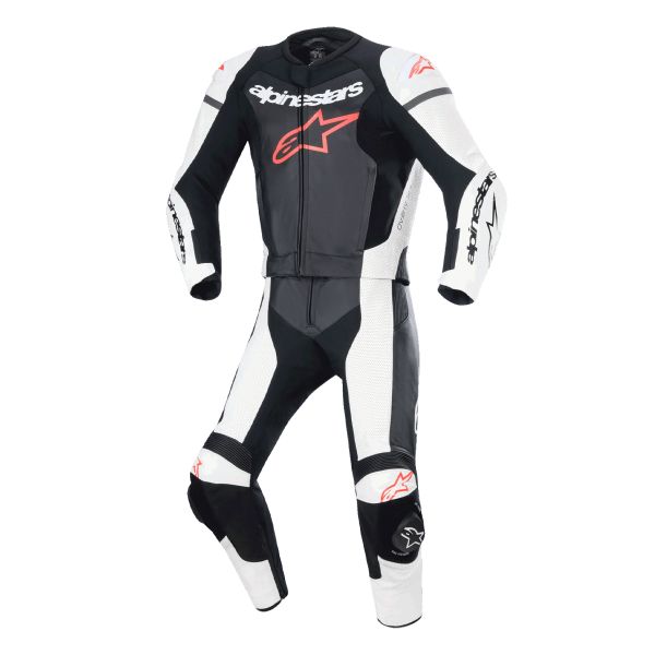 Mono Moto Cuero Alpinestars GP Force Lurv 2PC Black White Red Fluo Mono Moto Cuero Alpinestars GP Force Lurv 2PC Black White Red Fluo