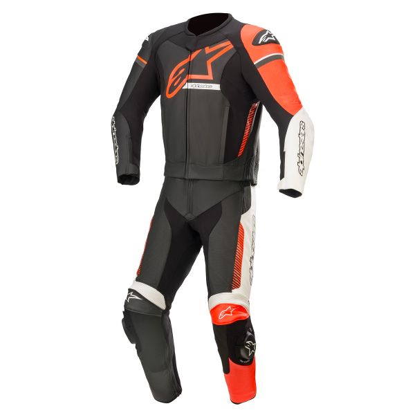 Mono Moto Cuero Alpinestars GP Force Phantom 2 PC Black White Red Fluo